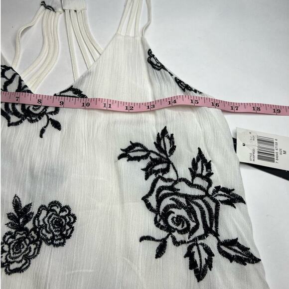 NEW My Michelle White and Black Embroidered Floral Halter Mini Dress Medium - Picture 8 of 9
